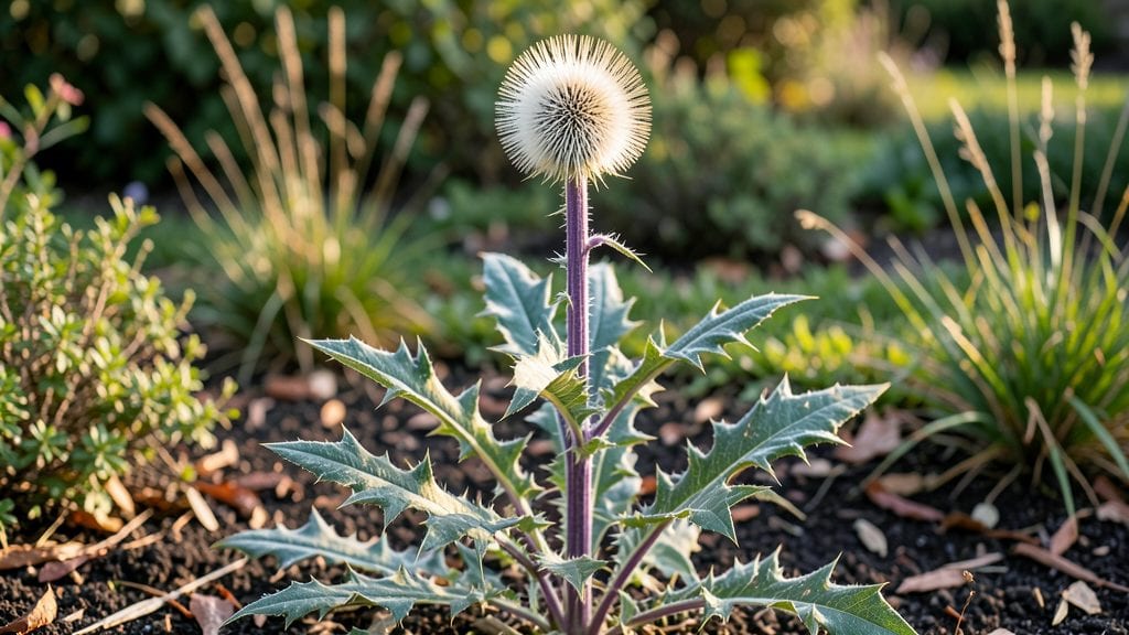 Thistle Seed Heads: Dramatic Vertical Accents for Pollinator Gardens